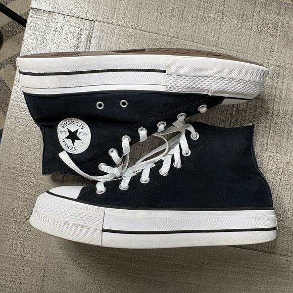 Converse Chuck Taylor Women’s High All Star Lift Platform Sneakers Black Size 10 - Picture 7 of 10
